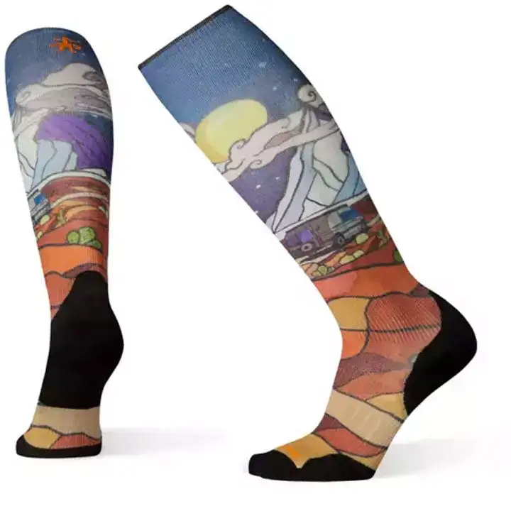 Smartwool PhD Ski Light Wlite Pattern Socks Mens 2 Smartwool PhD Ski Light Wlite Pattern Socks Mens - Image 2